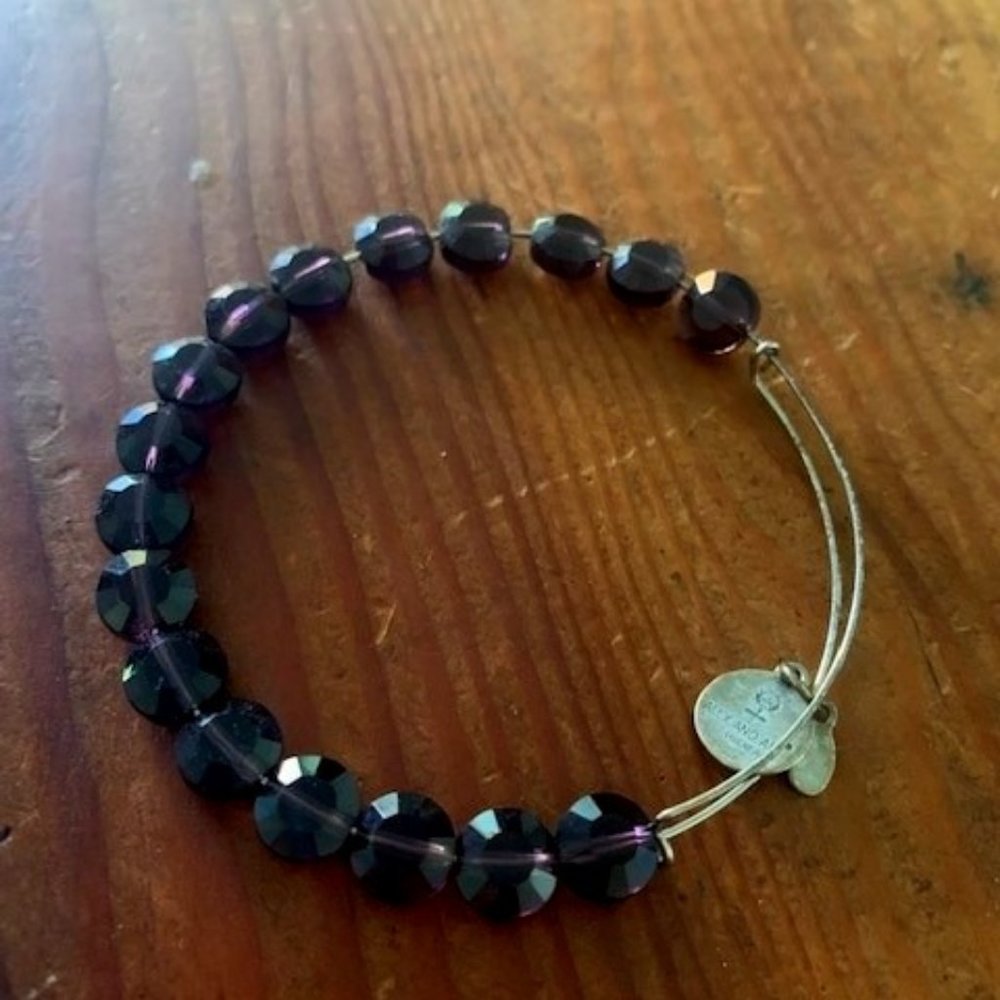 Alex and Ani Luna Purple Beaded Bracelet